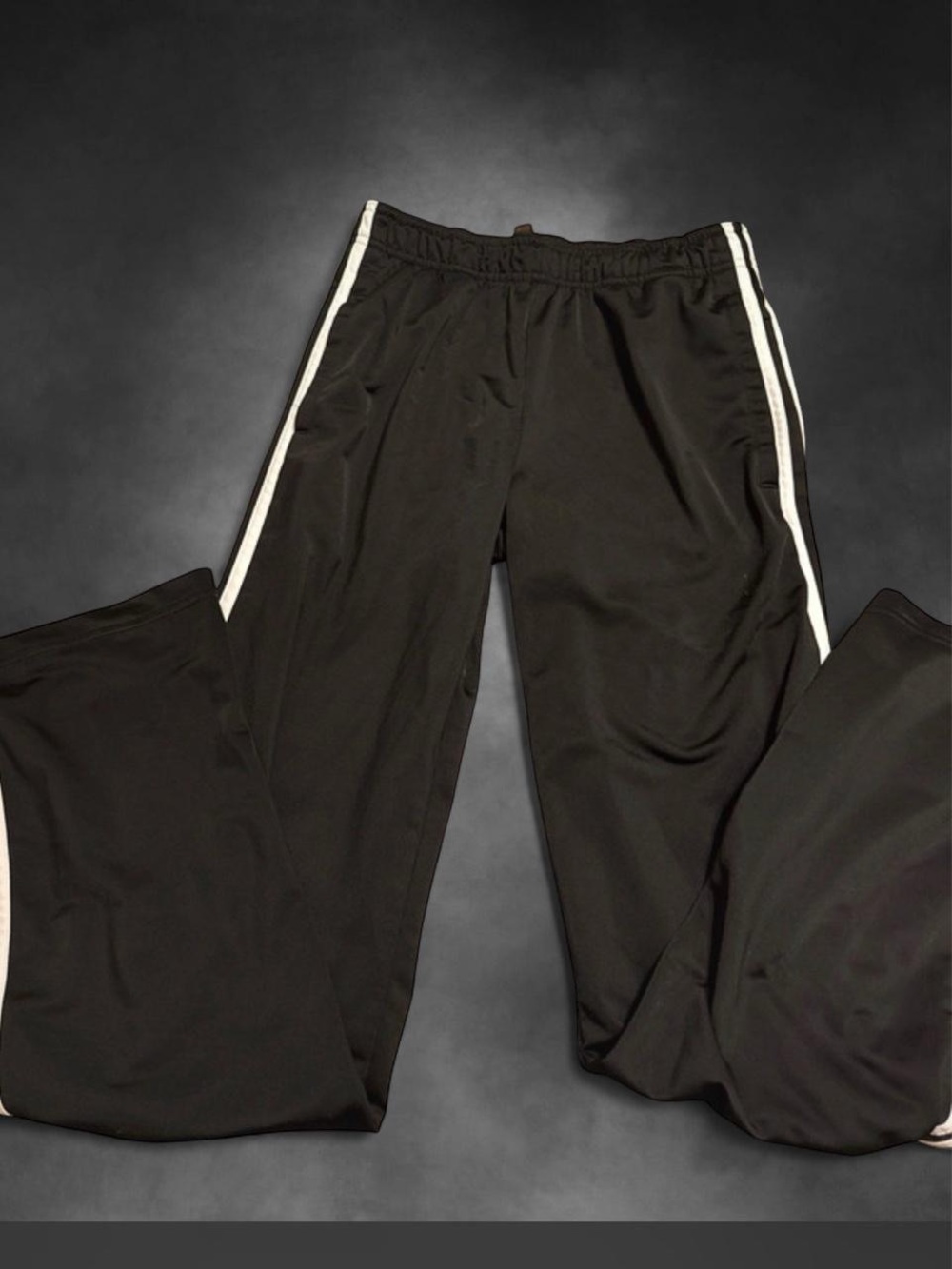 adidas Black Joggers with White Side Stripes